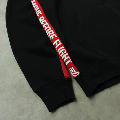 Alpha Industries Hooded Sweatshirt – Black/Red (Man-L)