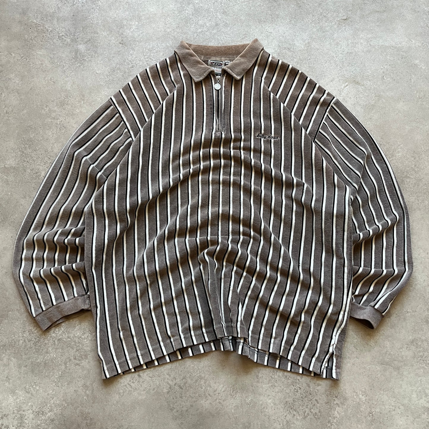 Billy Dean Striped Long Sleeve Polo Shirt XXL