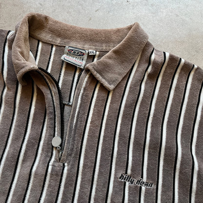 Billy Dean Striped Long Sleeve Polo Shirt XXL