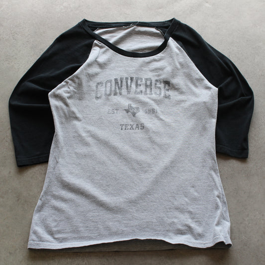 Converse bedrucktes T-Shirt mit 3/4-Ärmeln (Damen – L)