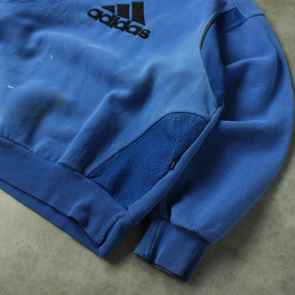 Adidas Logo Crewneck Sweatshirt – Blue (Man-L,Distressed)