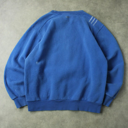 Adidas Logo Crewneck Sweatshirt – Blue (Man-L,Distressed)