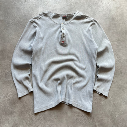 Levi's Grey Ribbed Long Sleeve Henley L