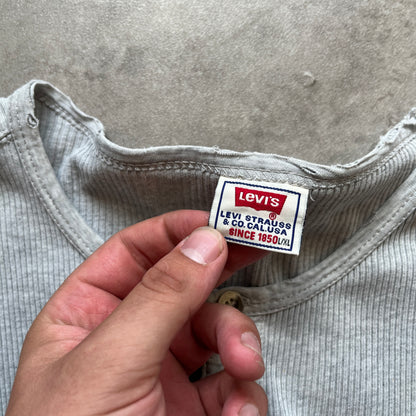 Levi's Grey Ribbed Long Sleeve Henley L