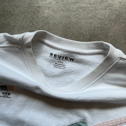 Review White Green Cropped Sweatshirt L