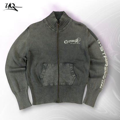 G-Star Raw Strickpullover mit durchgehendem Reißverschluss (Größe XL)