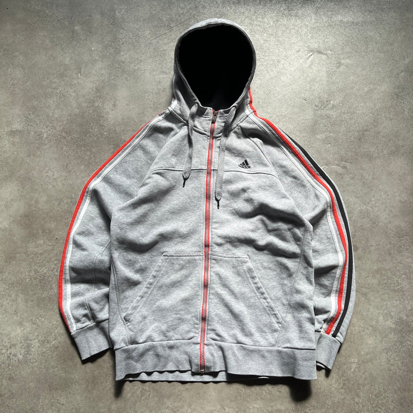 Adidas Grey Zip Hoodie M