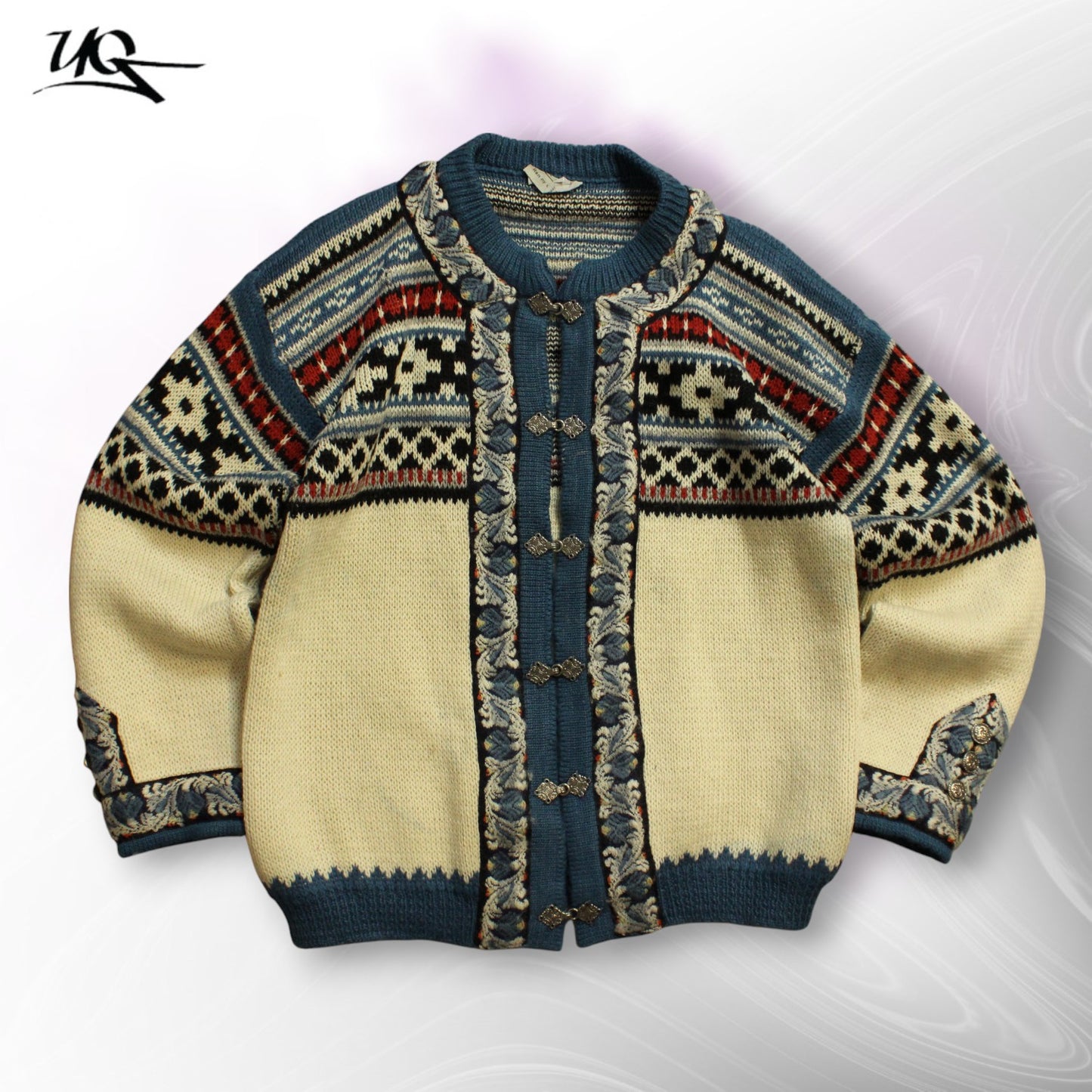 Gann Vintage Buttoned Knitted Sweater (Size-XL)