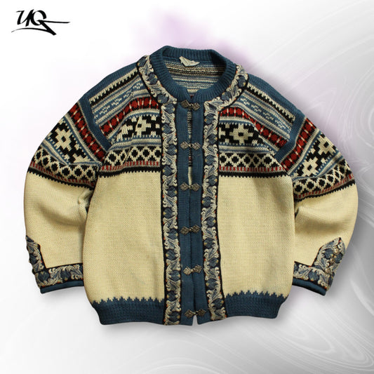 Gann Vintage Buttoned Knitted Sweater (Size-XL)