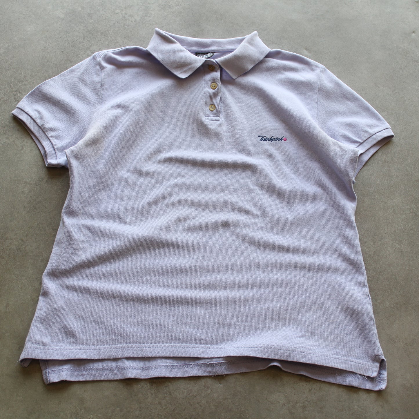 Think Pink Poloshirt mit Stickerei (Damen – M)
