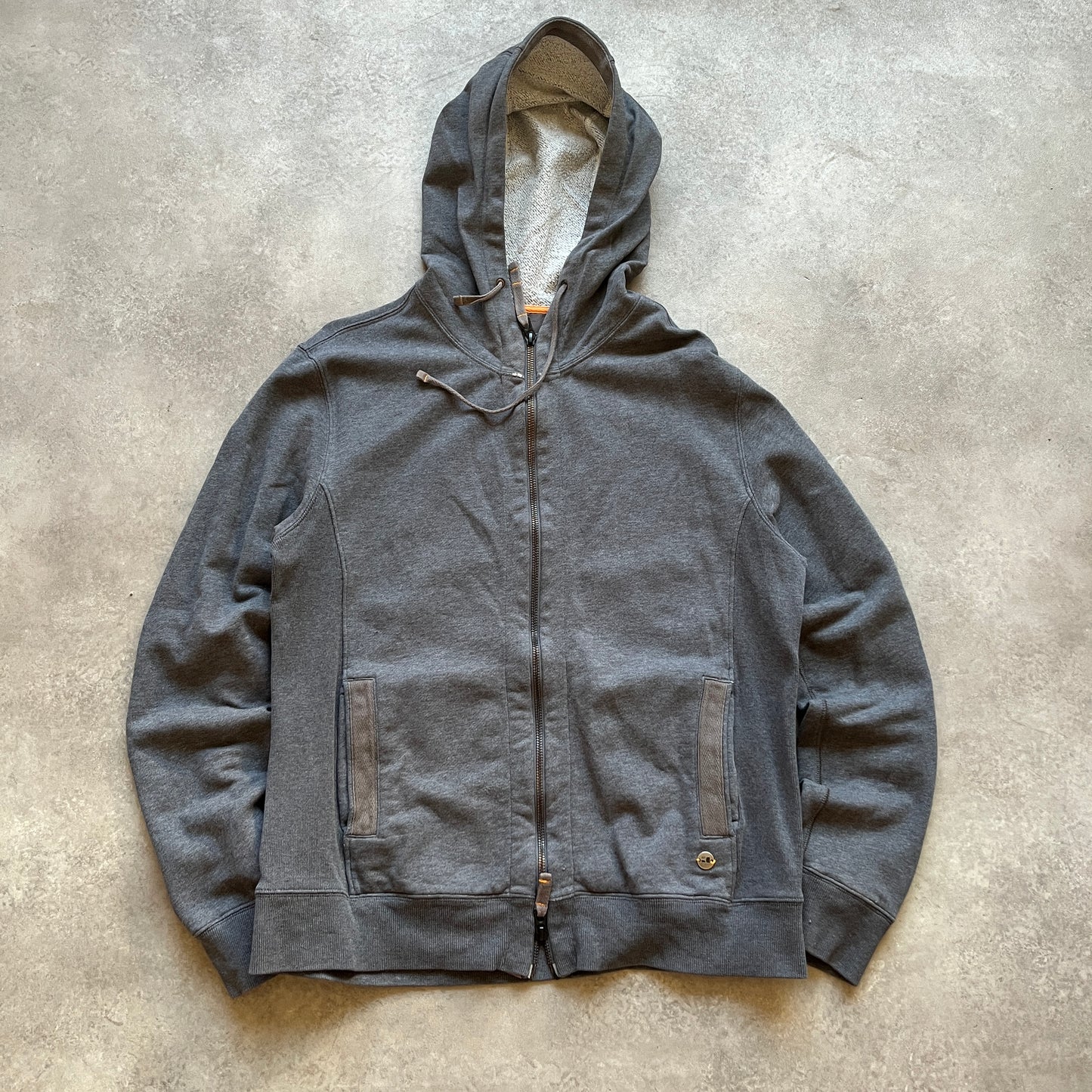 Boss Orange Grey Zip Hoodie M