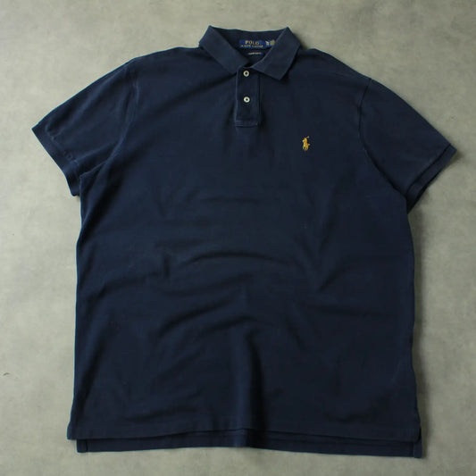 Ralph Lauren Piqué Polo – Navy Blue Embroidered Logo (Man-XL)