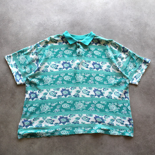 Poloshirt mit Vintage-Blumenmuster (Damen-4XL)