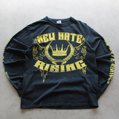 New Hate Rising Printed Long Sleeve T-Shirt (Man-M)