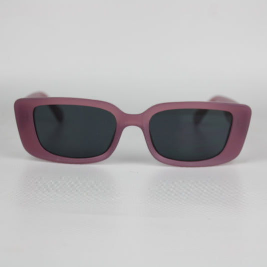 Matte Mauve Rectangle Sunglasses – Minimalist Style