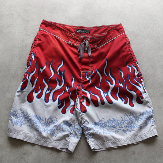 No Boundaries Flames Print Swimming Shorts (Man-W32)
