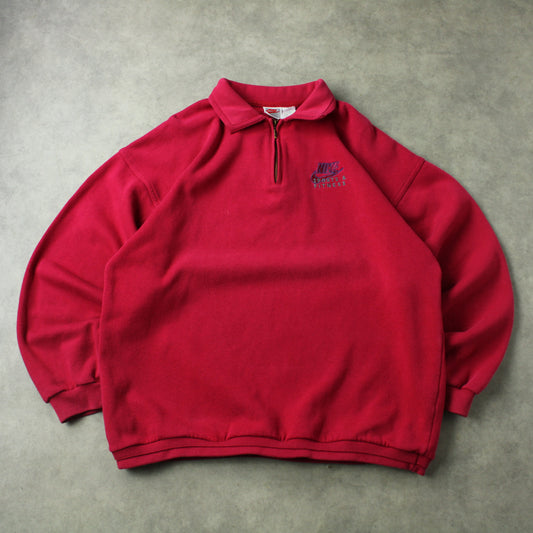 Nike Vintage Quarter Zip Fleece Sweater – Red (Man-M)