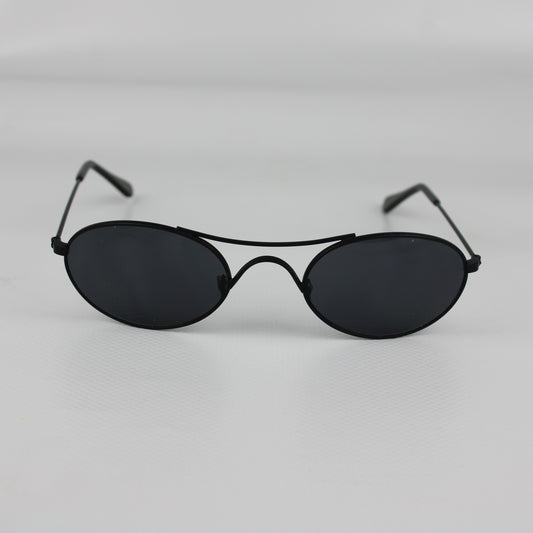 Matte Black Oval Sunglasses – Minimalist Frame