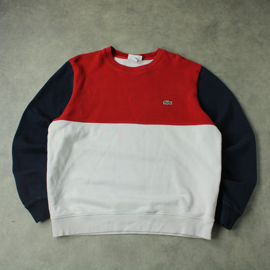 Lacoste Color Block Crewneck Sweatshirt – Red/White/Navy (Man-L)
