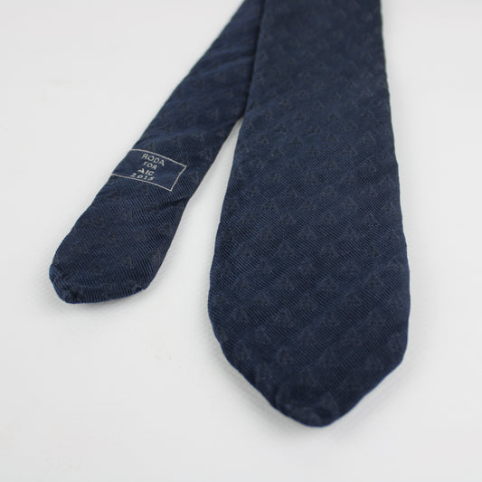RODA Navy Textured Wool Tie – Made in Italy