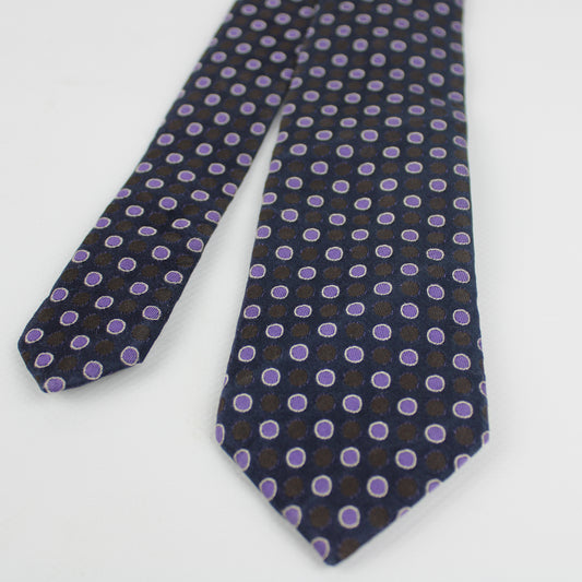 BATISTINI Purple Dot Silk Tie – Made in Italy