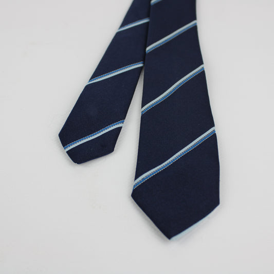 PETER Navy Striped Tie – Made in Italy