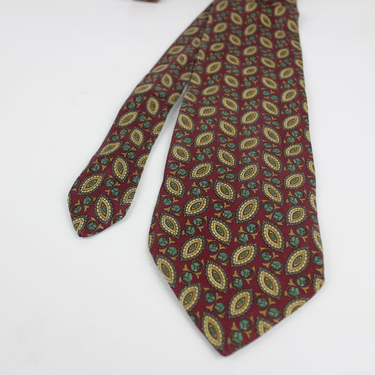 Reneside Patterned Burgundy Silk Tie – Made in Italy