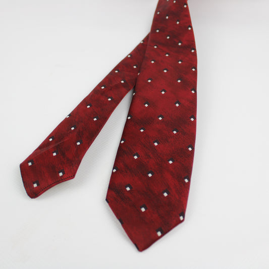 MEB Red Tie with Diamond Dots – Retro Charm