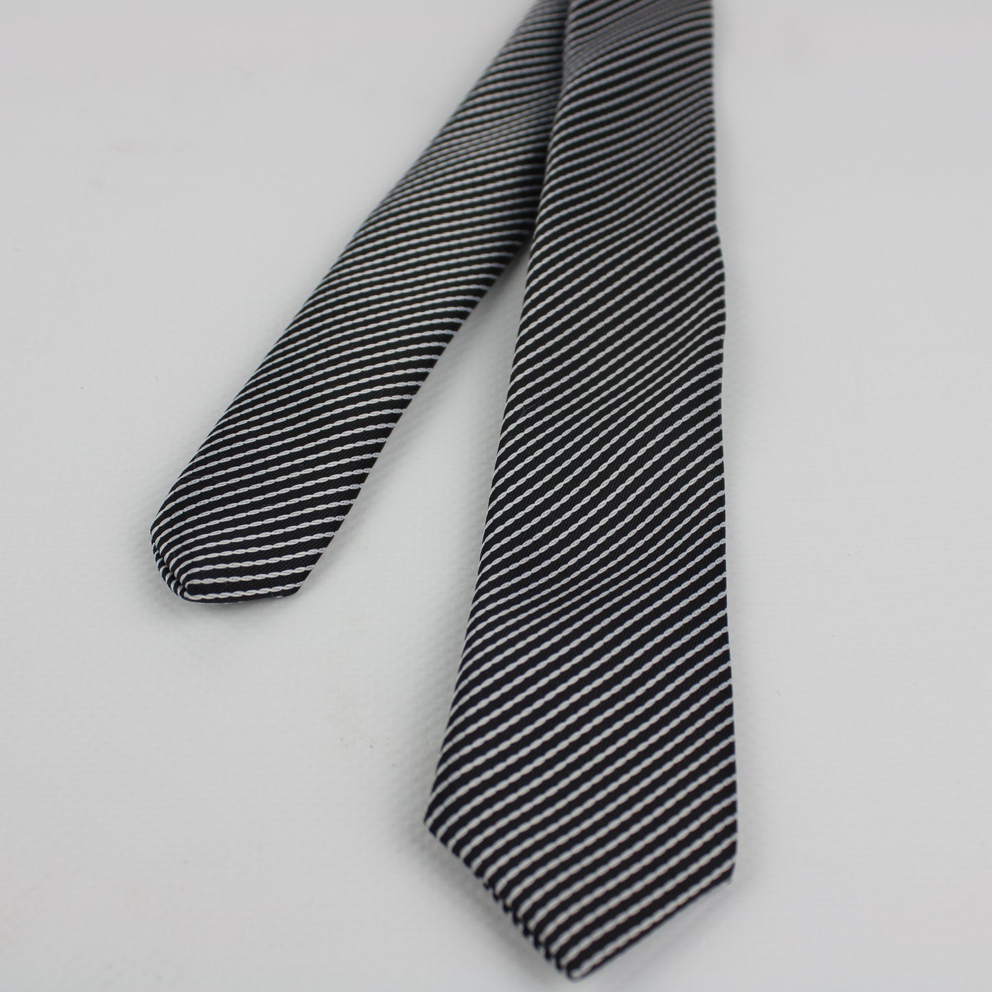 Classic Striped Black & White Tie – Minimal Elegance