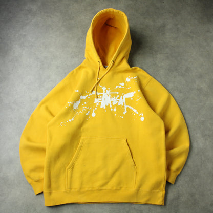 Stüssy Paint Splash Logo Hoodie – Yellow (Man–L)