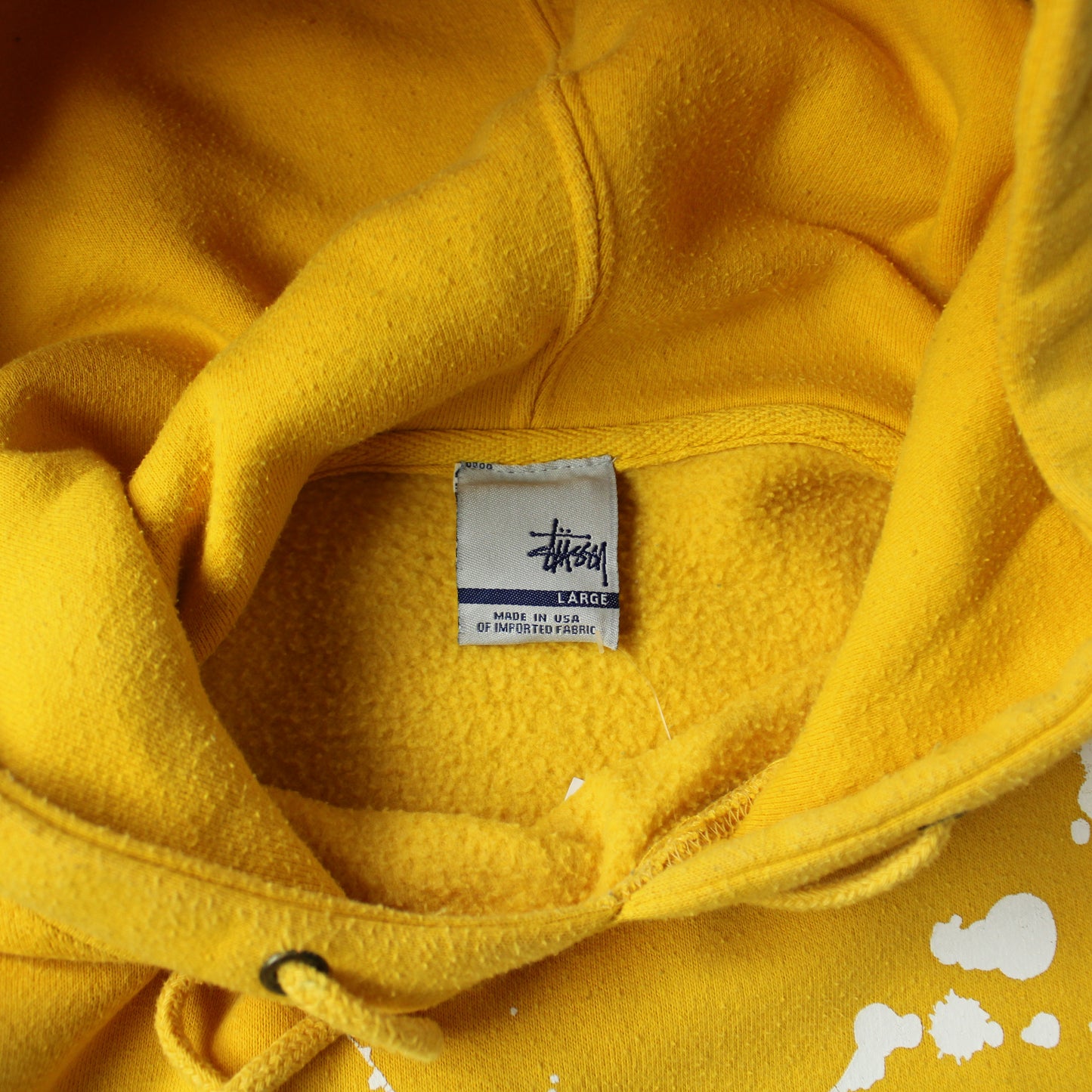 Stüssy Paint Splash Logo Hoodie – Yellow (Man–L)