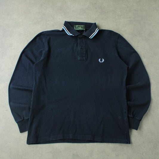 Fred Perry Long Sleeve Piqué Polo – Navy (Man–S)