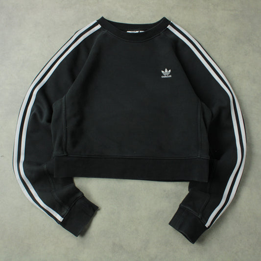Adidas Cropped Trefoil Crewneck – Black (Woman–L)