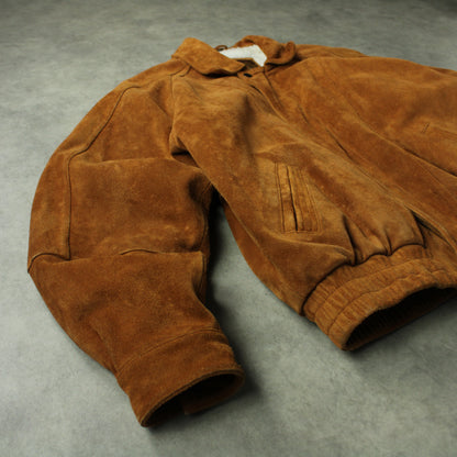 I.O.U. Vintage Split Leather Bomber Jacket – Brown (Man-S)