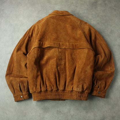 I.O.U. Vintage Split Leather Bomber Jacket – Brown (Man-S)