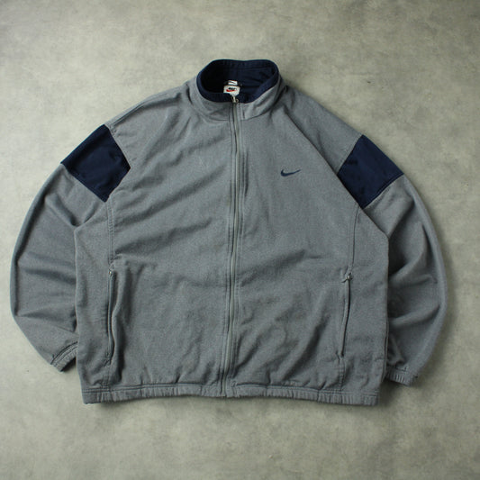 Nike Vintage Zip-Up Track Jacket – Grey/Navy (Man-XL)
