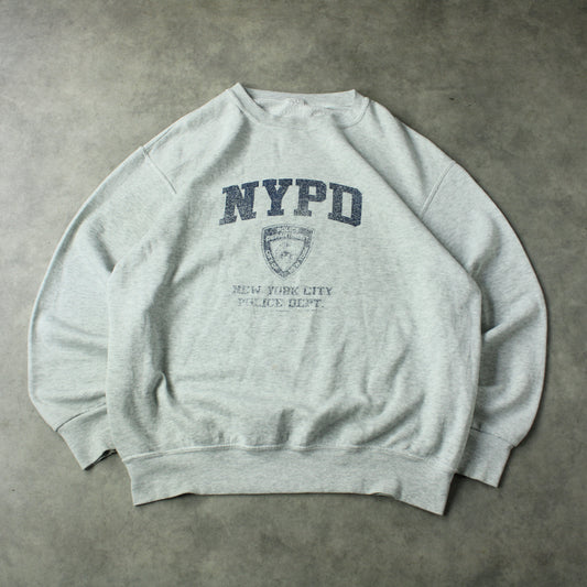 NYPD New York City Printed Crewneck – Grey (Man-XL)