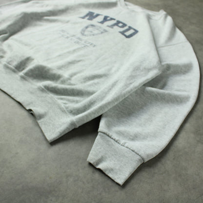 NYPD New York City Printed Crewneck – Grey (Man-XL)