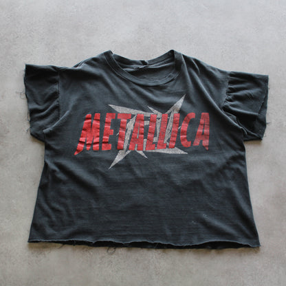 Metallica × Korn Cropped Band Tee – Black (Size-M)