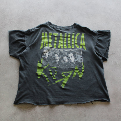 Metallica × Korn Cropped Band Tee – Black (Size-M)