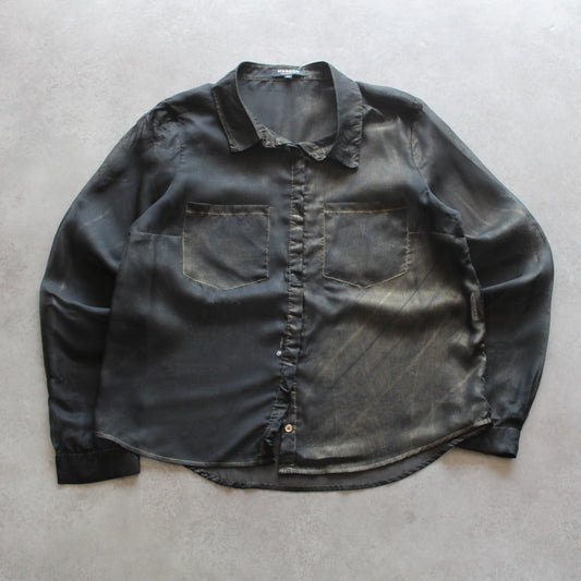 Morgan Black Gold-Washed Long Sleeve Shirt (Woman-L)