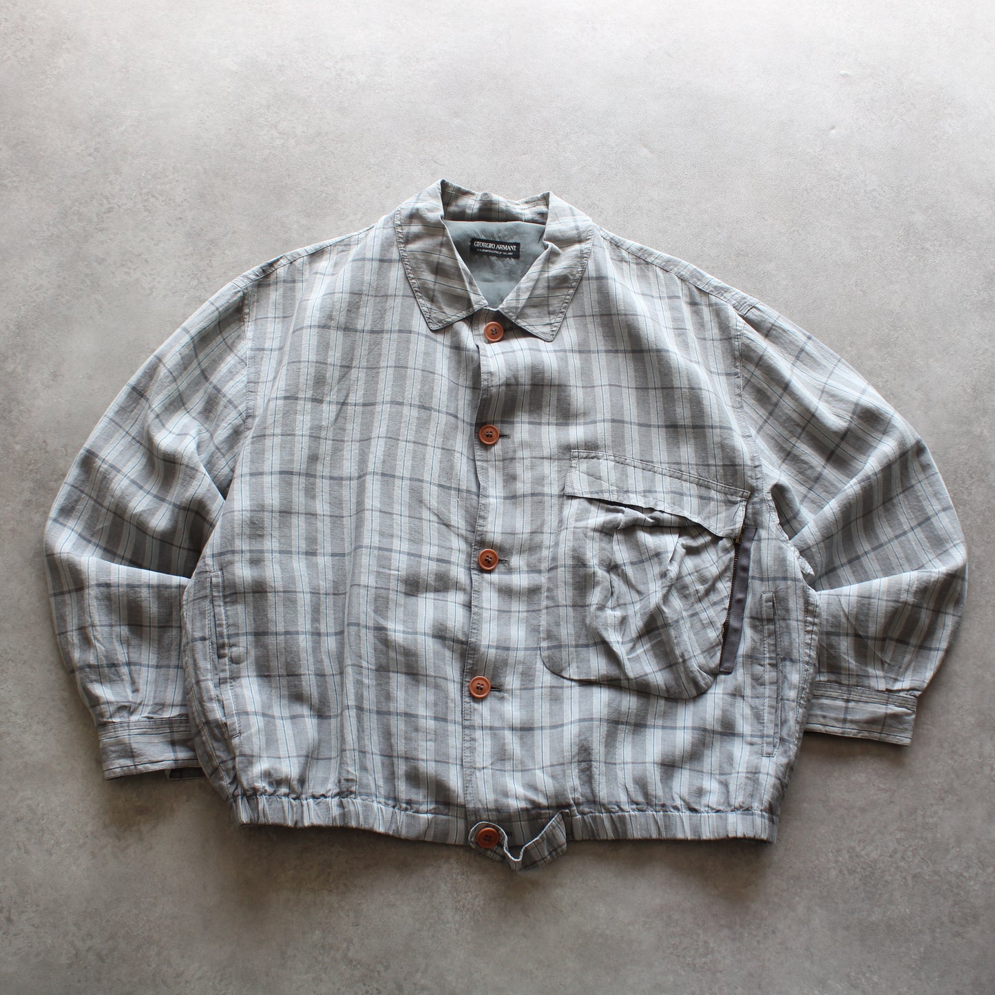 Giorgio Armani Vintage Checked Bomber Shirt Jacket (Man-L)